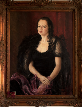 Portrét Elišky Hamšíkové, který visel v Dagmařině bytě v Čechách i v Kanadě. Foto: Jakub Zvoníček, autor rozhovoru s Dagmar Hamšíkovou